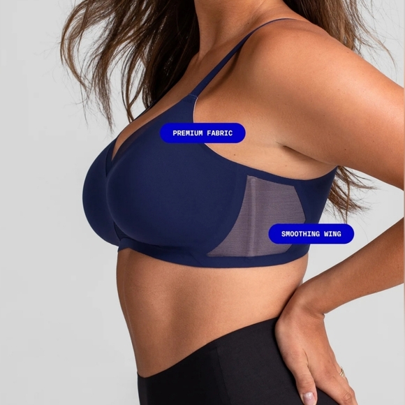 Honeylove Liftwear Crossover Bra Blue Navy  Size 3X - Picture 3 of 16